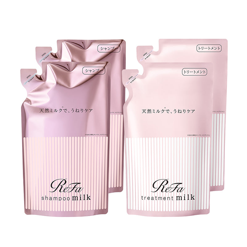 リファミルクプロテインシャンプー ＆ トリートメントピンク×2（詰め替え）